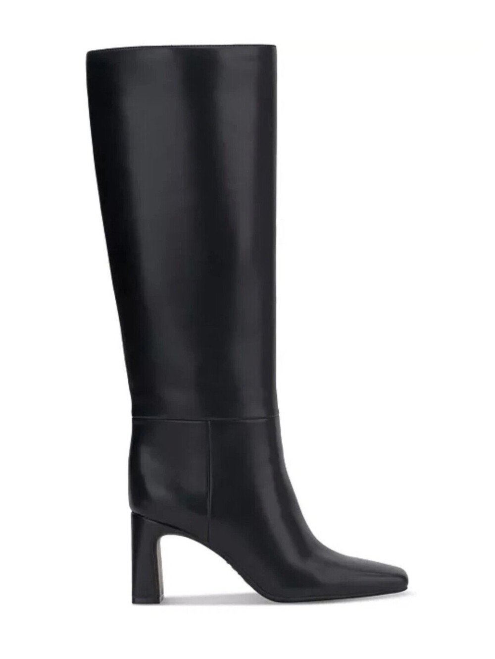 I.N.C. Dress Boots Knee Square Toe High Black Smooth Faux Leather Size 10.5